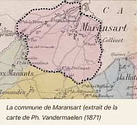 La commune de Maransart ( extrait de la carte de Ph.Vandermaelen 1871