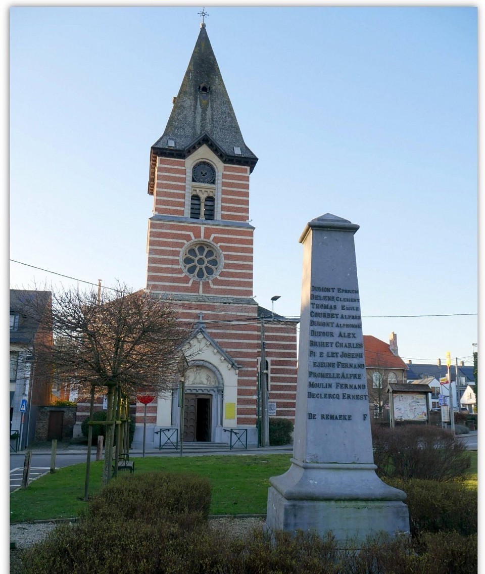 L’église Sainte-Lutgarde de Lasne- Chapelle-Saint Lambert (1881)et le monument aux morts